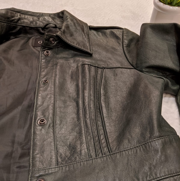 ❗PRICE ⬇️❗Guess Dark Green Leather Jacket - Picture 3 of 8